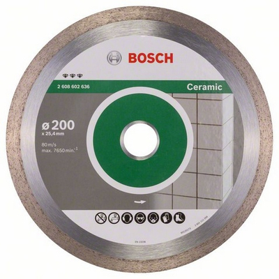 Disk prerës Bosch Diamond Blade Best for Ceramic 200mm, 25.4mm, gri