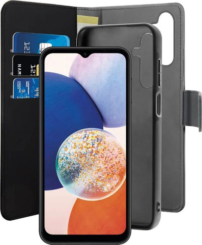 Xhep telefoni Puro Wallet Detachable 2 in 1 për Samsung Galaxy A15, me vende për karta, i zi