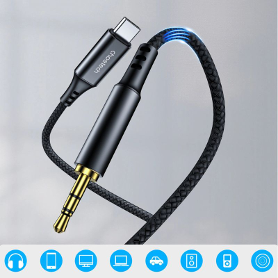 Kabllo audio CHOETECH AUX006 Type-C në 3.5mm, 1m, e zezë