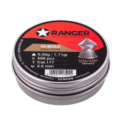 Fishkëza ajri Ranger Diabolo Classic Sharp, kalibër 4.5 mm, 0.50 g, 500 copë