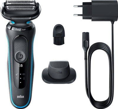 Brisk elektrik Braun Series 5 51-M1200S, 3 tehe që lëvizin, i papërshkueshëm nga uji, i zi