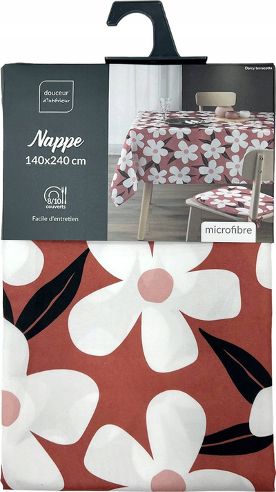 Mbulesë tryeze Douceur d'intérieur Rectangle, 140x240 cm, me lule, e gjelbër