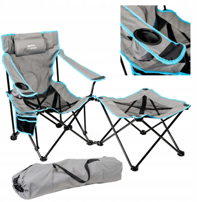 Set kampingu Platinet PCS3157, karrige dhe tavolinë/mbështetëse këmbësh, zi blu