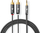 Kabllo audio Nedis Profigold, 1m, 2x RCA në 3.5mm, stereo, ari, najlon