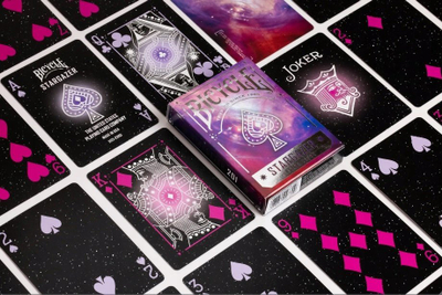 Karta loje Bicycle Stargazer 201, letër standard, dizenjo kozmike, vjollcë