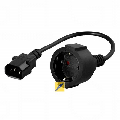Kabllo rryme PowerWalker 91015003, 0.2 m, prizë C14 në CEE 7/3, i zi