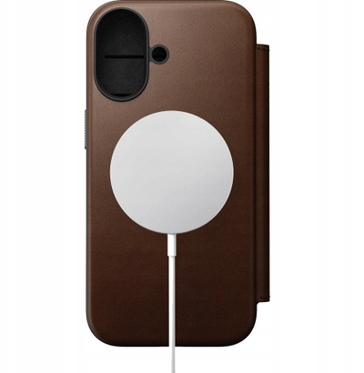 Këllëf folio Nomad Modern Leather për iPhone 17, lëkurë, MagSafe, kafe