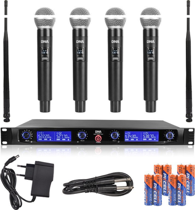 Set mikrofoni pa tela DNA WM4 Vocal Set, 4 mikrofona dore, sistem UHF, i zi