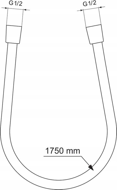 Црево за туш Ideal Standard Idealrain Idealflex, 1.75 m, Silk Black, црна
