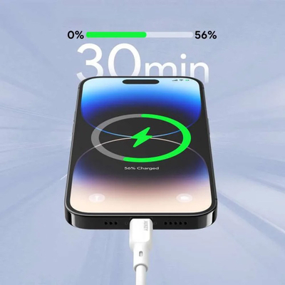 Kabllo Aukey, Lightning / USB C, 1.8 m, e bardhë, e zezë