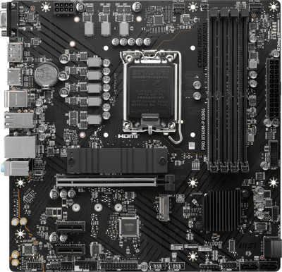 Pllakë amë MSI PRO B760M-P DDR4, Intel LGA1700, mATX, e zezë