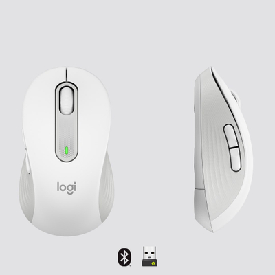 Maus Logitech Signature M650, wireless, SilentTouch, i bardhë
