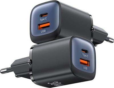 Karikues prizë Usams US-CC254, 30W GaN, USB-C USB-A Fast Charge, i bardhë