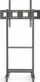 Karrocë TV për TV LCD/LED 50–90\", lartësi e rregullushme, me raft, e zezë