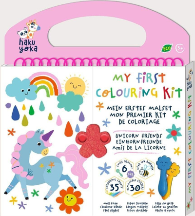 Set ngjyrimi Smile My First Coloring Kit Unicorn Friends, 6 bojra druri, me ngjitësa