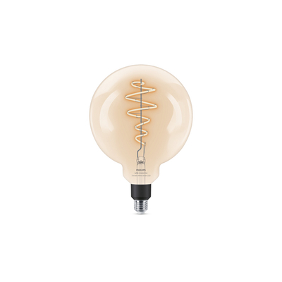 Llambë smart LED Philips Filament G200, 40W, bazë E27, xham transparent