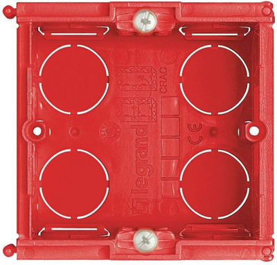 Kuti elektrike Legrand 080141, për mure betoni, 71x71x43mm, e kuqe