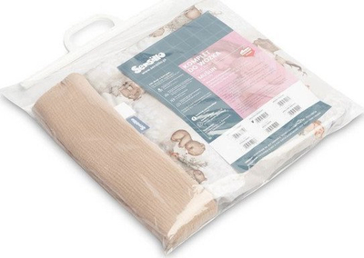 Set jorgan dhe jastëk për karrocë Muslin Grove, muslin pambuku, kafe