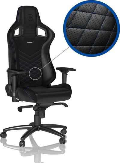 Karrige gaming Noblechairs EPIC, lëkurë sintetike, BlackBlue, e zezë blu