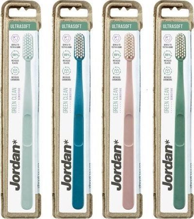 Furçë dhëmbësh Jordan Green Clean Ultra Soft, qime ekstra të buta, 1 copë, me ngjyra të ndryshme