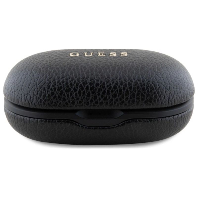 Kufje wireless Guess PU Grained ENC TWS, me kuti karikimi, të zeza