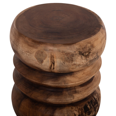 Tabure cilindrike BELLOWS HM9910, dru masiv suar, 40x45 cm, natyral