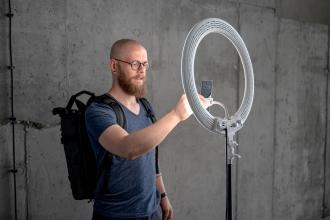 Dritë unazore LED Newell RL-18A, 18", 3200-5500K, e bardhë