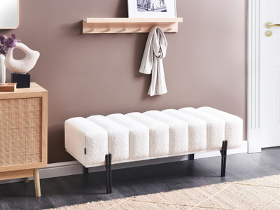 Stol Beliani Dirty White, 125 cm, me këmbë metalike, i bardhë