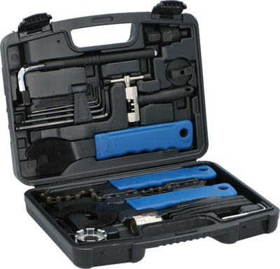 Сет алат за велосипед без марка Service Case, 20 делови, во кутија, шарен