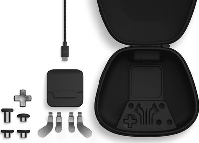 Pako aksesorësh Microsoft Xbox Elite 2 Core, pjesë zëvendësuese, USB Type C, e zezë argjendtë