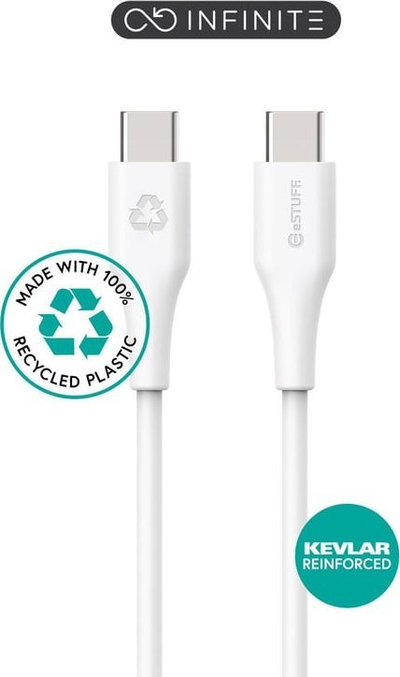 Kabllo USB ESTUFF ES604070, USB 2.0, 0.5 m, USB C, e bardhë