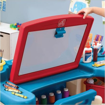 Детска уметничка маса Step2 Studio Art Desk, табла за цртање, со столче, повеќебојна