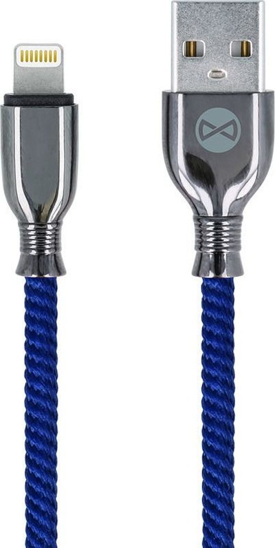 Kabllo karikimi Forever Tornado USB Lightning, 1m, 3A, blu navy