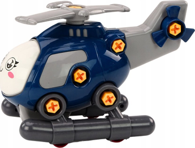 Lodër helikopter LEAN Toys, për montim me vida, e kaltër