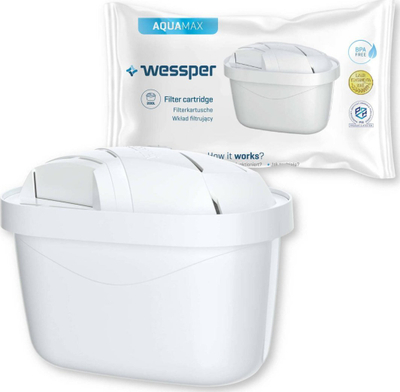 Filtër uji WESSPER AQUAMAX, kartricë zëvendësuese, 95g, e bardhë