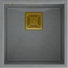 Lavaman kuzhine Quadron DAVID 40 GraniteQ, montim undermount, silver stone me elemente të arta