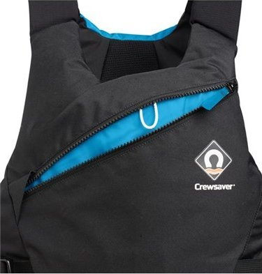Jeletë shpëtimi Crewsaver Pro 50N Side Zip, notueshmëri 50N, me rrip anësor, me të zezë dhe blu