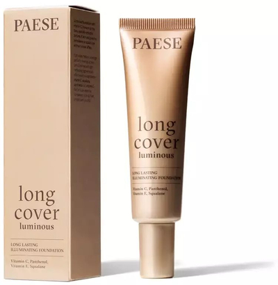 Фондација Paese Long Cover Luminous 01 Light Beige, лесно до средно покривање, осветлувачки ефект, светло беж