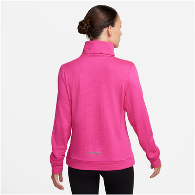 Bluzë me mëngë të gjata Nike Therma-FIT Element Swift për femra, sportive, me jakë të lartë, rozë