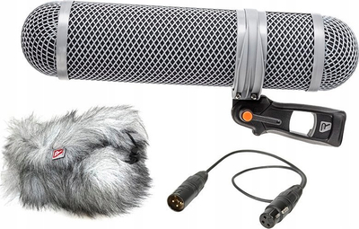 Set mbrojtës mikrofoni Rycote Super-Shield Medium, për shotgun, me windjammer, gri