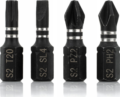 Set bitash goditëse SMART365 PH PZ TORX SL, 15 copë, me adapter 1/4", në kuti plastike