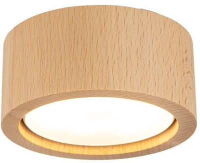 Llambë tavani Licht-Erlebnisse Colin, GX53, Ø9.5cm, dru ahu natyral