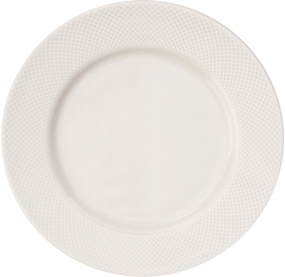 Pjatë e sheshtë Verlo NORWICH, 23cm, porcelan, e bardhë
