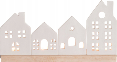 Mbajtës qiriu 4Living City, porcelan, 30 x 8 x 16 cm, i bardhë