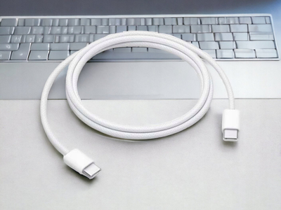 Kabllo USB C në USB C, 1m, e gërshetuar, e bardhë