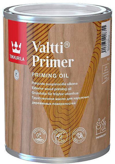 Vaj primer për dru Tikkurila Valtti Primer, për jashtë, transparent, 1L