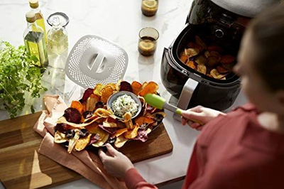 Set aksesorësh Philips HD9954/01 për Airfryer XXL, kapacitet 1.4 kg, me kapak snack, gri
