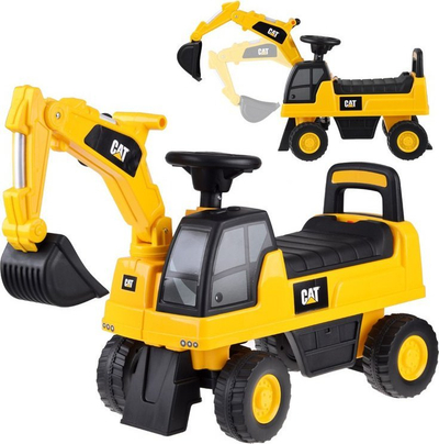 Lodër eskavator ride-on Yokomisiad ZA4898, me kovë që lëviz, me borie, i verdhë me të zezë