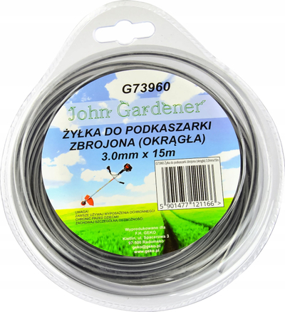 Linjë për trimer GEKO, 3.0mm, 15m, profil i rrumbullakët