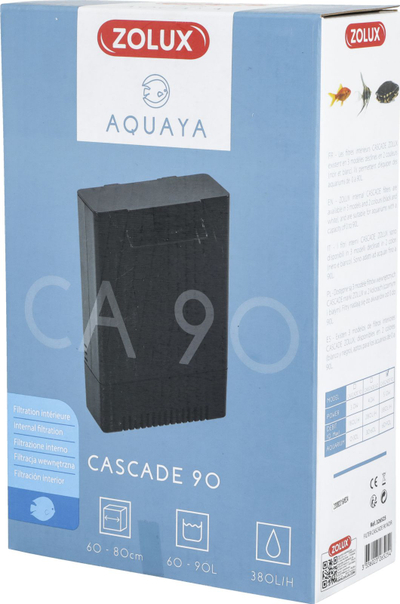 Filtër akuariumi Zolux Aquaya Cascade 90, 380 l/orë, 5 W, i zi